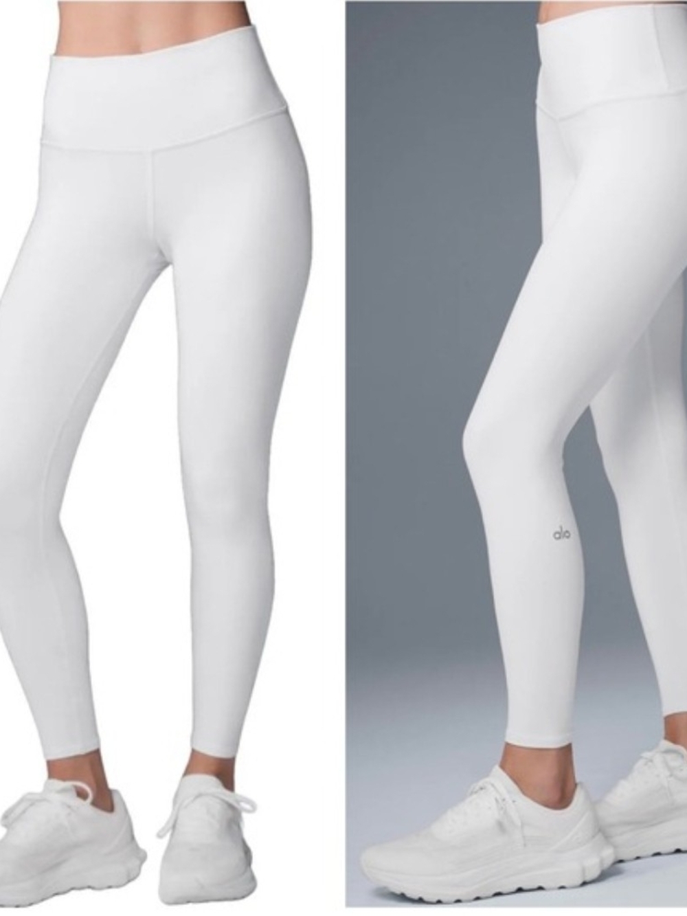 ALO Yoga Crisp White High-Waist 7/8 Airbrush Leggings
